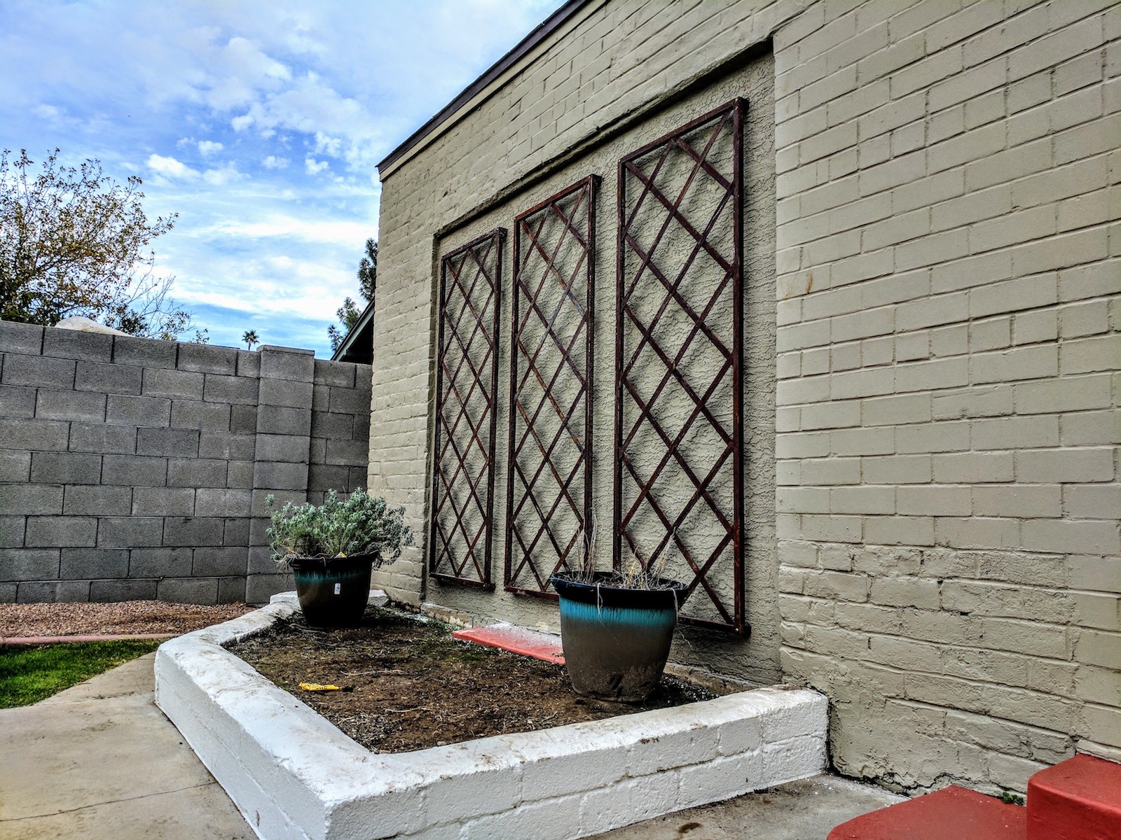 Rusted Trellises add a timely look to this home improvement project.